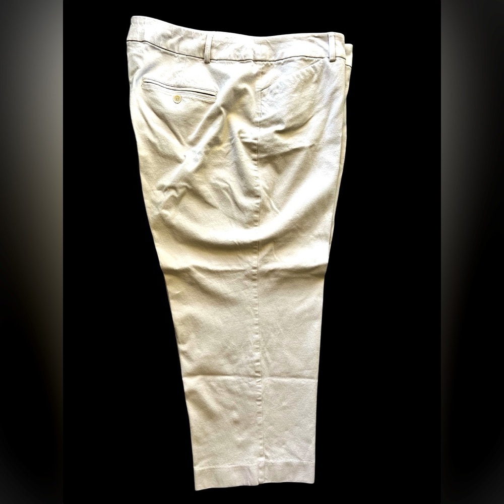 Charter Club Newport Slim Cropped Light Beige High Rise Pants, Women’s Sz 22W